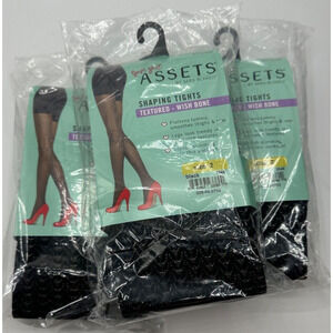 NEW SPANX LOVE YOUR ASSETS Black Diamond Lot SHAPING TIGHTS Size 2 BLACK